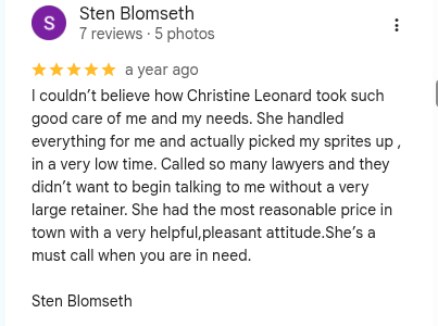 Google review by Sten Blomseth — 5 stars